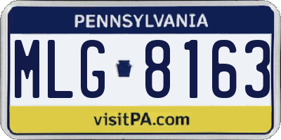 PA license plate MLG8163