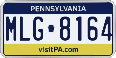 PA license plate MLG8164