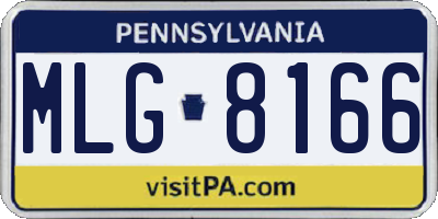 PA license plate MLG8166