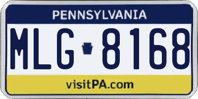PA license plate MLG8168