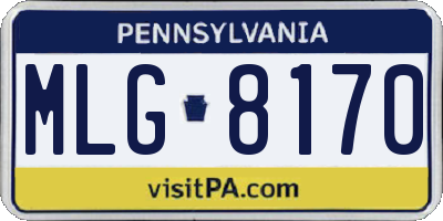 PA license plate MLG8170