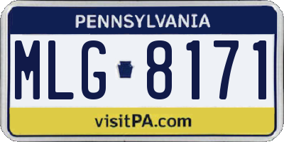 PA license plate MLG8171