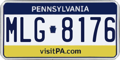 PA license plate MLG8176