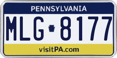 PA license plate MLG8177