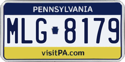 PA license plate MLG8179