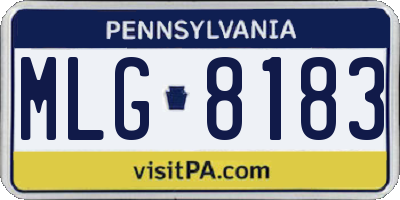 PA license plate MLG8183