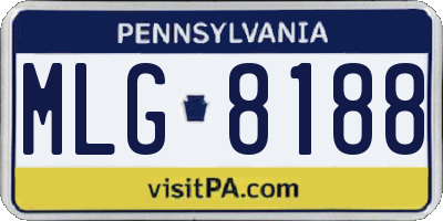 PA license plate MLG8188