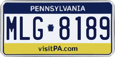 PA license plate MLG8189