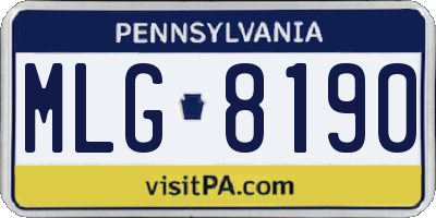 PA license plate MLG8190