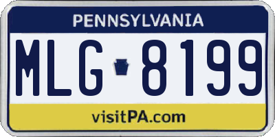 PA license plate MLG8199