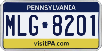 PA license plate MLG8201