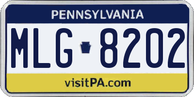 PA license plate MLG8202