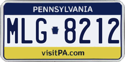 PA license plate MLG8212