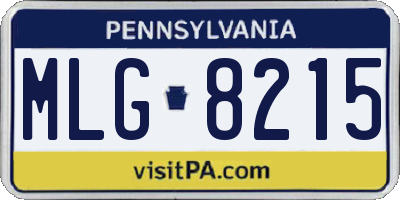 PA license plate MLG8215