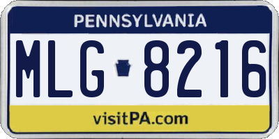 PA license plate MLG8216