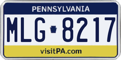 PA license plate MLG8217