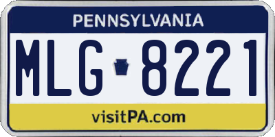 PA license plate MLG8221
