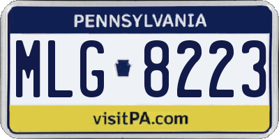 PA license plate MLG8223
