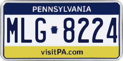 PA license plate MLG8224