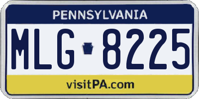 PA license plate MLG8225
