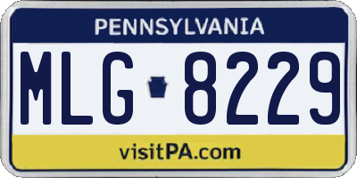 PA license plate MLG8229