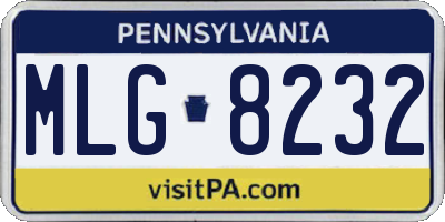 PA license plate MLG8232