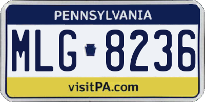 PA license plate MLG8236