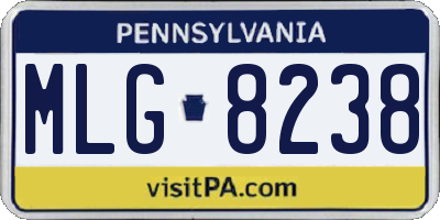 PA license plate MLG8238