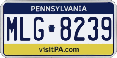 PA license plate MLG8239