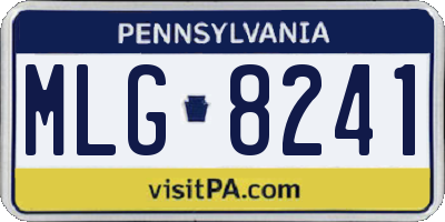 PA license plate MLG8241