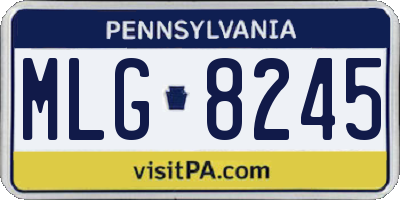 PA license plate MLG8245