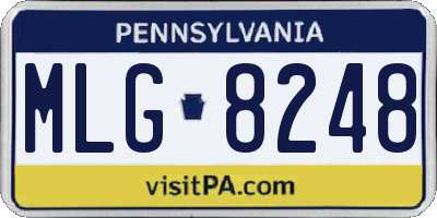 PA license plate MLG8248