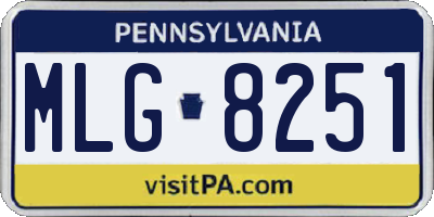 PA license plate MLG8251