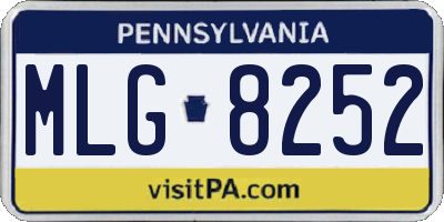 PA license plate MLG8252
