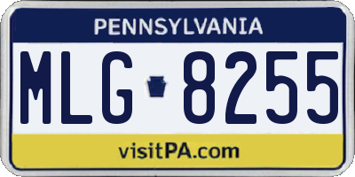 PA license plate MLG8255