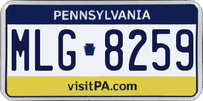 PA license plate MLG8259