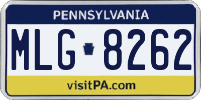 PA license plate MLG8262