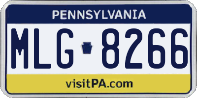 PA license plate MLG8266