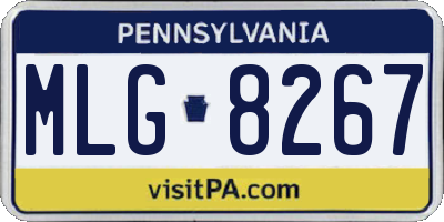 PA license plate MLG8267