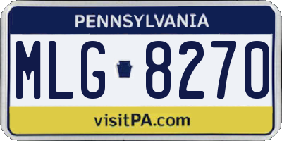 PA license plate MLG8270