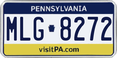 PA license plate MLG8272