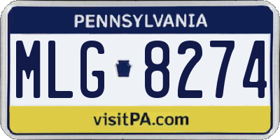 PA license plate MLG8274