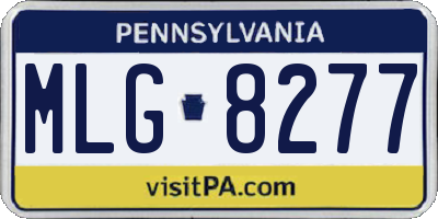 PA license plate MLG8277