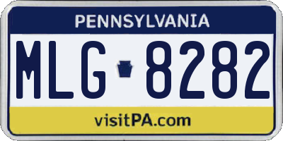 PA license plate MLG8282