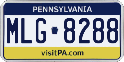 PA license plate MLG8288