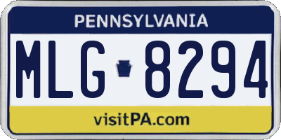 PA license plate MLG8294