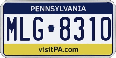 PA license plate MLG8310