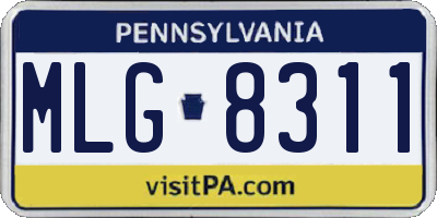 PA license plate MLG8311