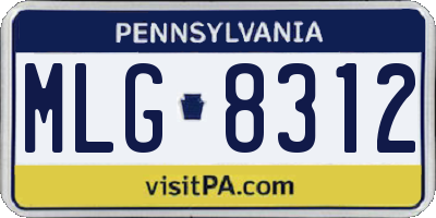 PA license plate MLG8312