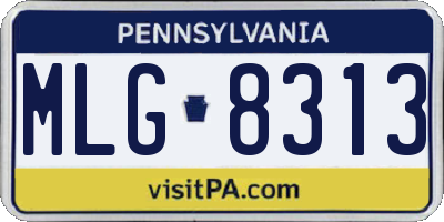 PA license plate MLG8313